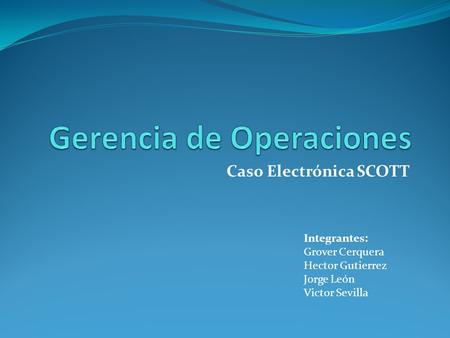 Gerencia de Operaciones