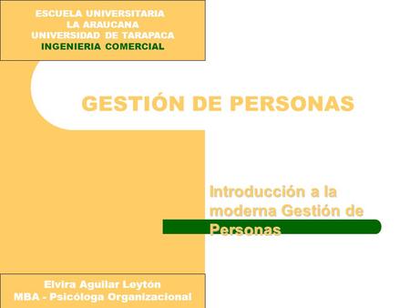 Introducción a la moderna Gestión de Personas