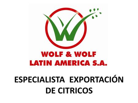 ESPECIALISTA EXPORTACIÓN DE CITRICOS