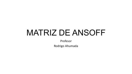Profesor Rodrigo Ahumada