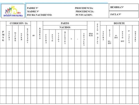 PMS G A PARTO DESTETE NACIDOS + -