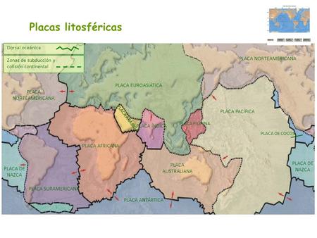 Placas litosféricas Dorsal oceánica PLACA NORTEAMERICANA