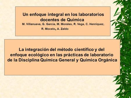 Un enfoque integral en los laboratorios docentes de Química
