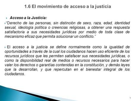  Acceso a la Justicia:  “Derecho de las personas, sin distinción de sexo, raza, edad, identidad sexual, ideología política o creencias religiosas, a.