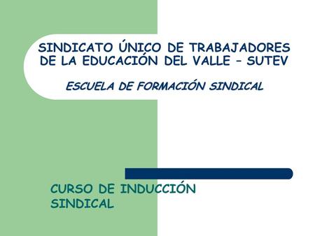 CURSO DE INDUCCIÓN SINDICAL