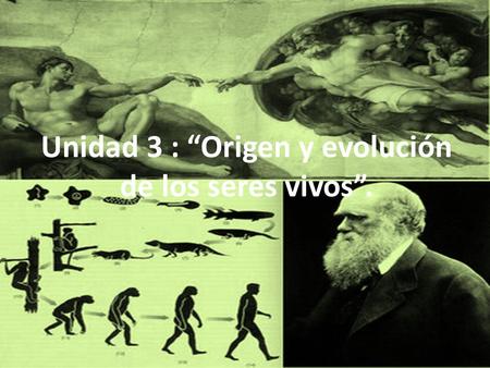 Unidad 3 : “Origen y evolución de los seres vivos”.