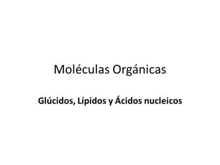 Glúcidos, Lípidos y Ácidos nucleicos