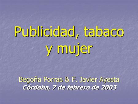 Publicidad, tabaco y mujer