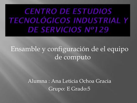CENTRO DE ESTUDIOS TECNOLÓGICOS INDUSTRIAL Y DE SERVICIOS Nº129