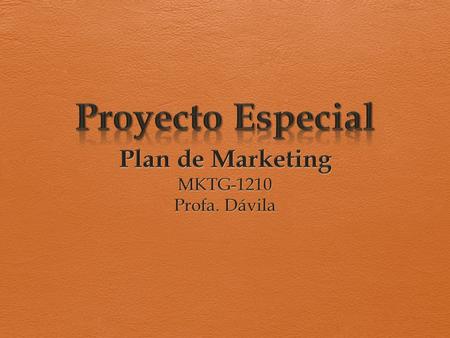 Plan de Marketing MKTG-1210 Profa. Dávila