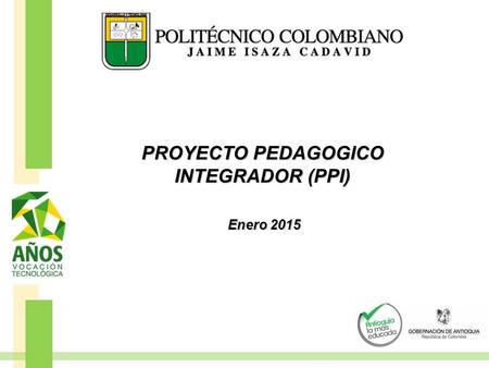 PROYECTO PEDAGOGICO INTEGRADOR (PPI) Enero 2015 Enero 2015.