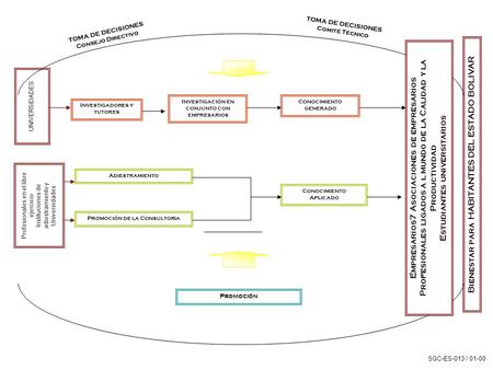 Investigadores y tutores UNIVERSIDADES TOMA DE DECISIONES Consejo Directivo Promoción Adiestramiento Bienestar para HABITANTES DEL ESTADO BOLIVAR Profesionales.
