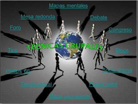Mapas mentales Mesa redonda Debate Foro Congreso Tics Blogs