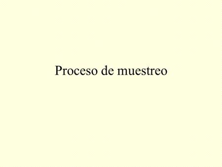 Proceso de muestreo.