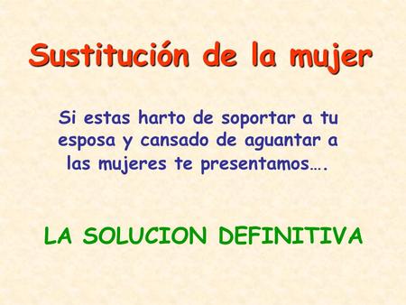 Sustitución de la mujer