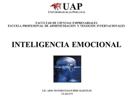 INTELIGENCIA EMOCIONAL LIC. ADM. NESTOR EYZAGUIRRE MAZUELOS