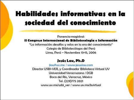 Habilidades informativas en la sociedad del conocimiento