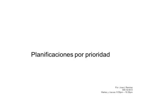 Planificaciones por prioridad