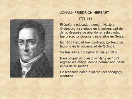JOHANN FRIEDRICH HERBART