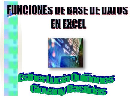 FUNCIONES DE BASE DE DATOS