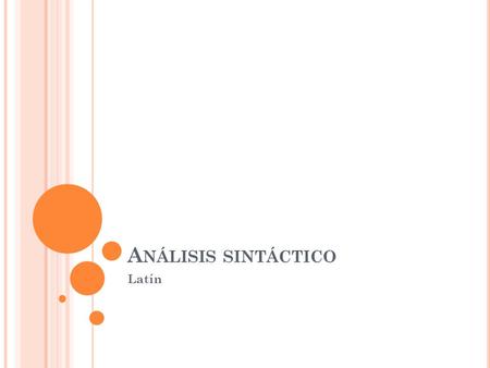 Análisis sintáctico Latín.