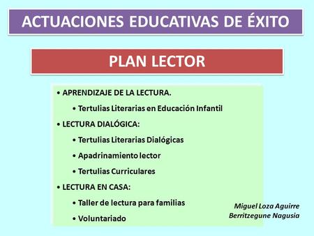 ACTUACIONES EDUCATIVAS DE ÉXITO