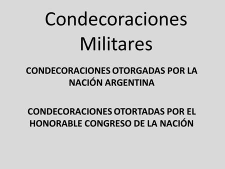 Condecoraciones Militares