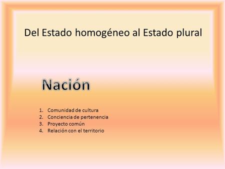 Del Estado homogéneo al Estado plural