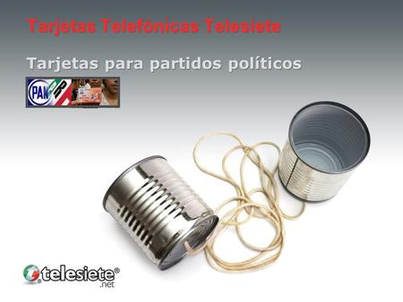 Tarjetas Telefónicas Telesiete Tarjetas para partidos políticos.
