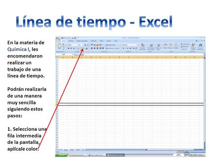 En la materia de Química I, les encomendaron realizar un trabajo de una línea de tiempo. Podrán realizarla de una manera muy sencilla siguiendo estos pasos: