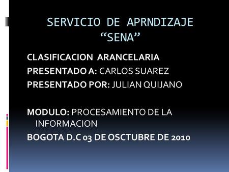 SERVICIO DE APRNDIZAJE “SENA”