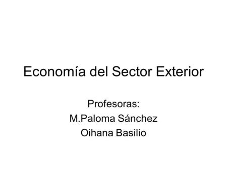 Economía del Sector Exterior