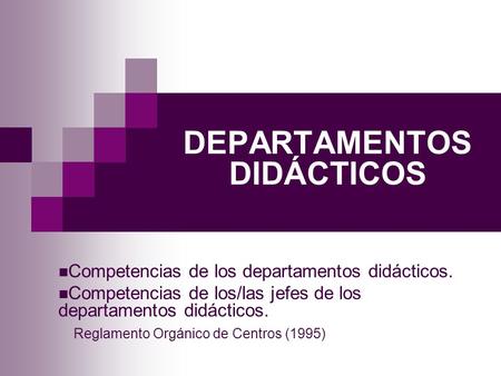 DEPARTAMENTOS DIDÁCTICOS