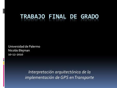 Universidad de Palermo Nicolás Blejman