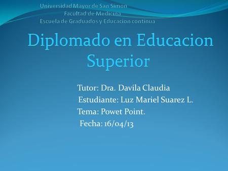 Diplomado en Educacion Superior