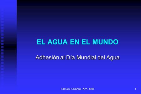 Adhesión al Día Mundial del Agua