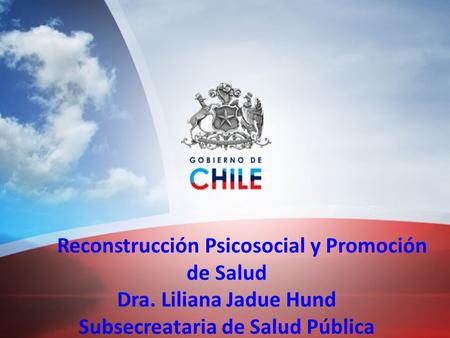 Reconstrucción Psicosocial y Promoción Subsecreataria de Salud Pública
