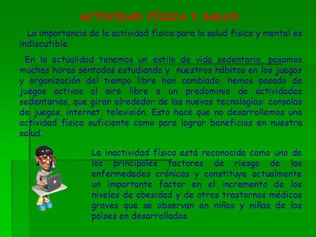 ACTIVIDAD FÍSICA Y SALUD