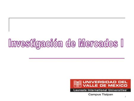 Investigación de Mercados I