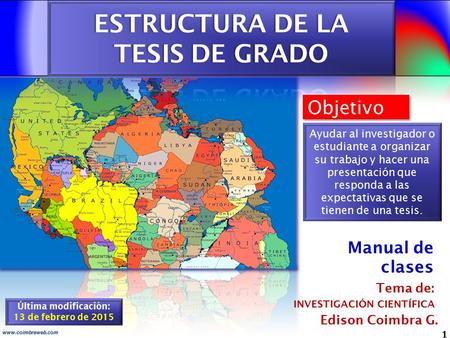 ESTRUCTURA DE LA TESIS DE GRADO