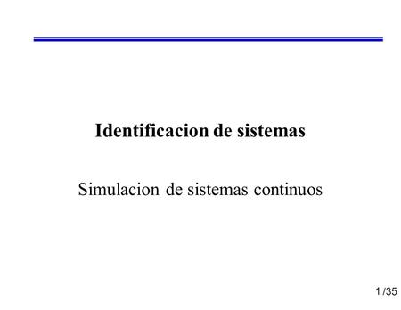 Identificacion de sistemas