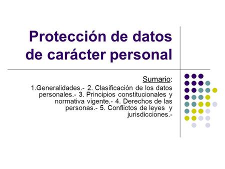 Protección de datos de carácter personal
