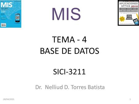 TEMA - 4 BASE DE DATOS SICI-3211