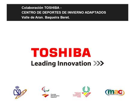 Colaboración TOSHIBA -. CENTRO DE DEPORTES DE INVIERNO ADAPTADOS