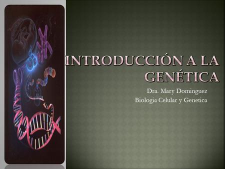 Dra. Mary Dominguez Biologia Celular y Genetica.  Como se define?  Rama de la Biologia que estudia la herencia y su variacion.  Transmision de la informacion.
