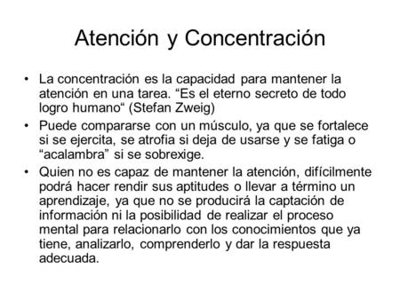 Atención y Concentración