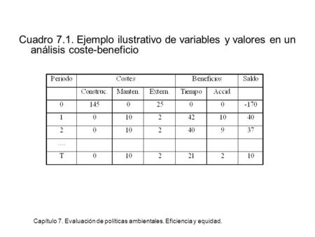 Capítulo 7. Evaluación de políticas ambientales. Eficiencia y equidad.