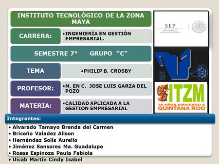 INSTITUTO TECNOLÓGICO DE LA ZONA MAYA