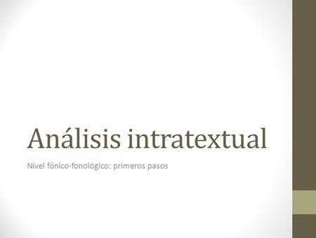 Análisis intratextual
