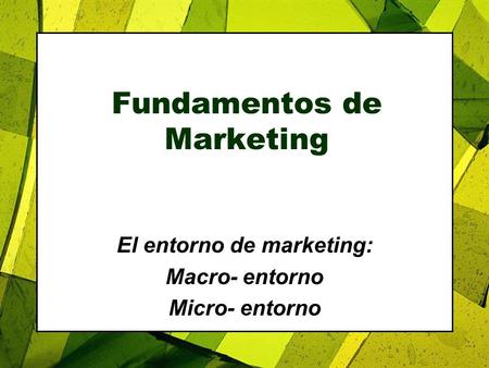Fundamentos de Marketing
